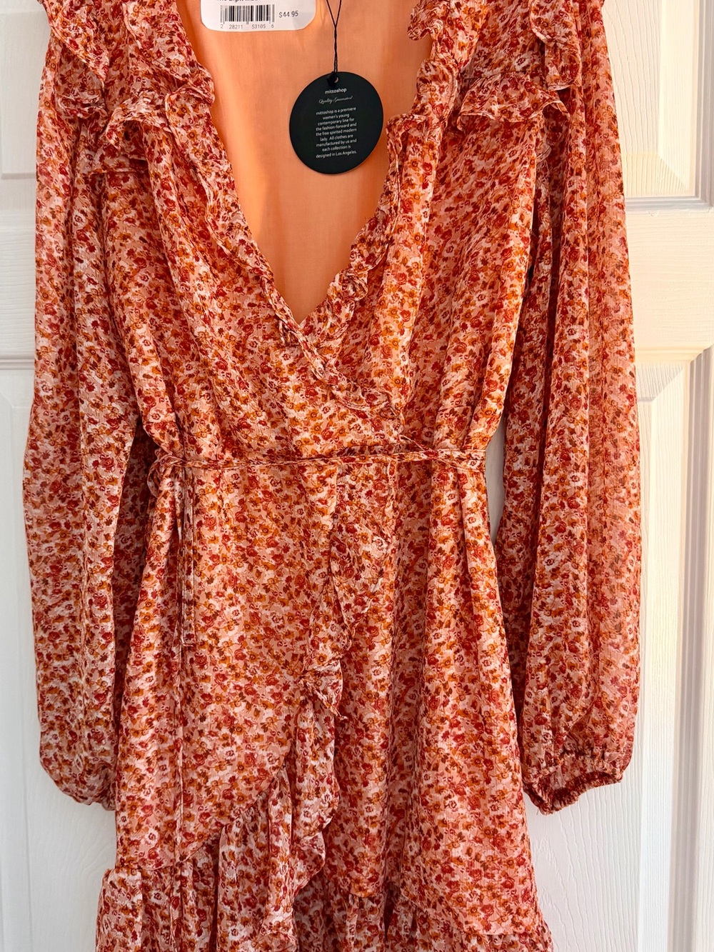 mittoshop Coral Floral Wrap Dress